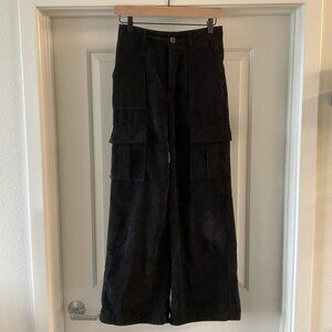 SHEIN EZwear Black Corduroy Cargo Pants Size S/4